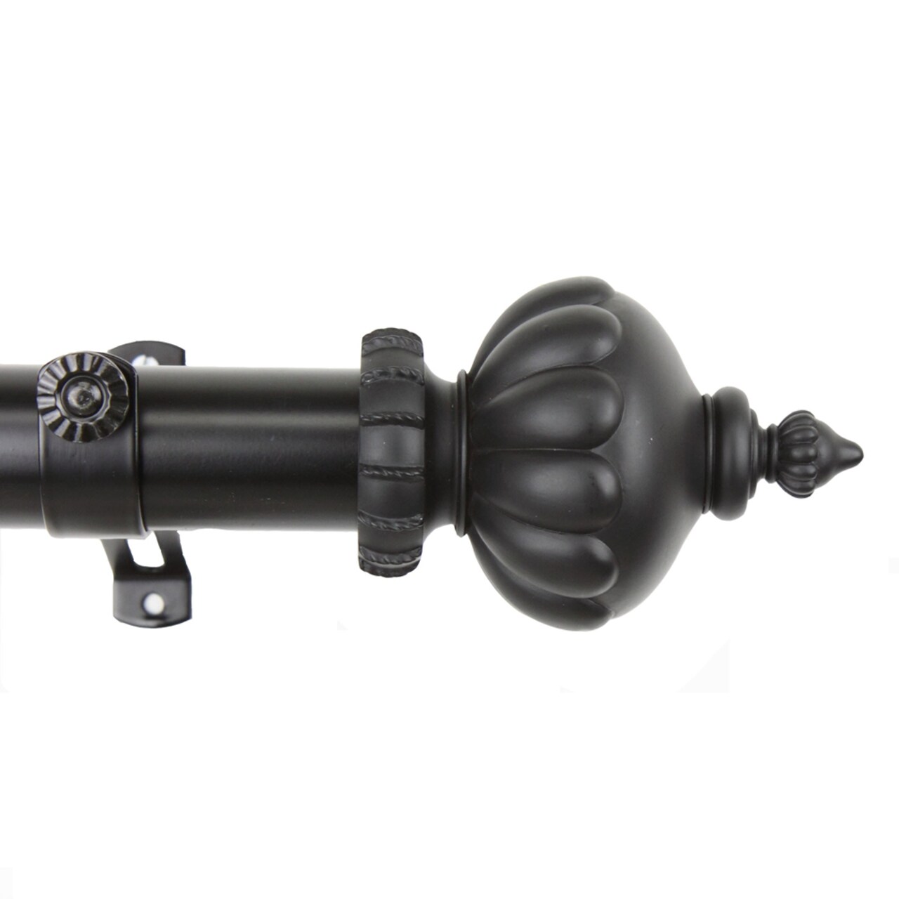 Rod Desyne Imperial Curtain Rod 1.5 inch OD, 115" - 165" long - Black